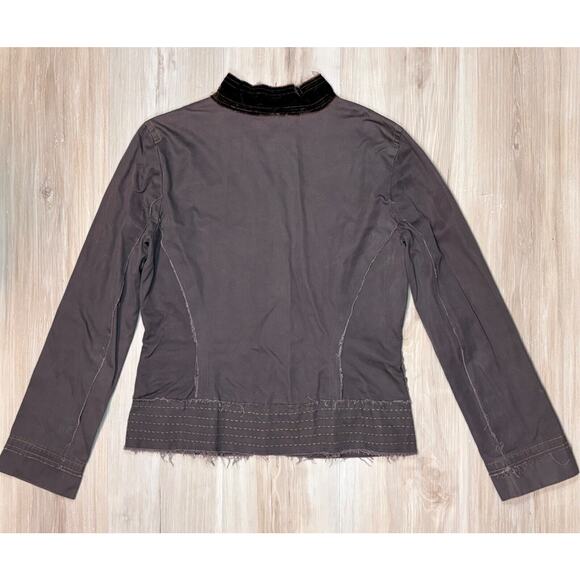 Johnny Was Sz S Embellished Military Jacket Brown - Missing One Button - Picture 10 of 15